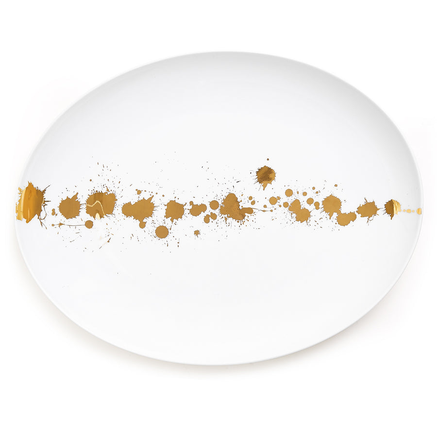 Gold Splatter Porcelain Serving Platter | Jonathan Adler 1948 | Oroa.com