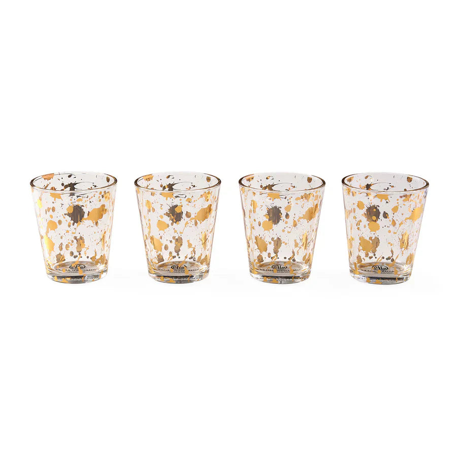Gold Flecked Glassware Set (4) | Jonathan Adler 1948 Rocks | Oroa.com