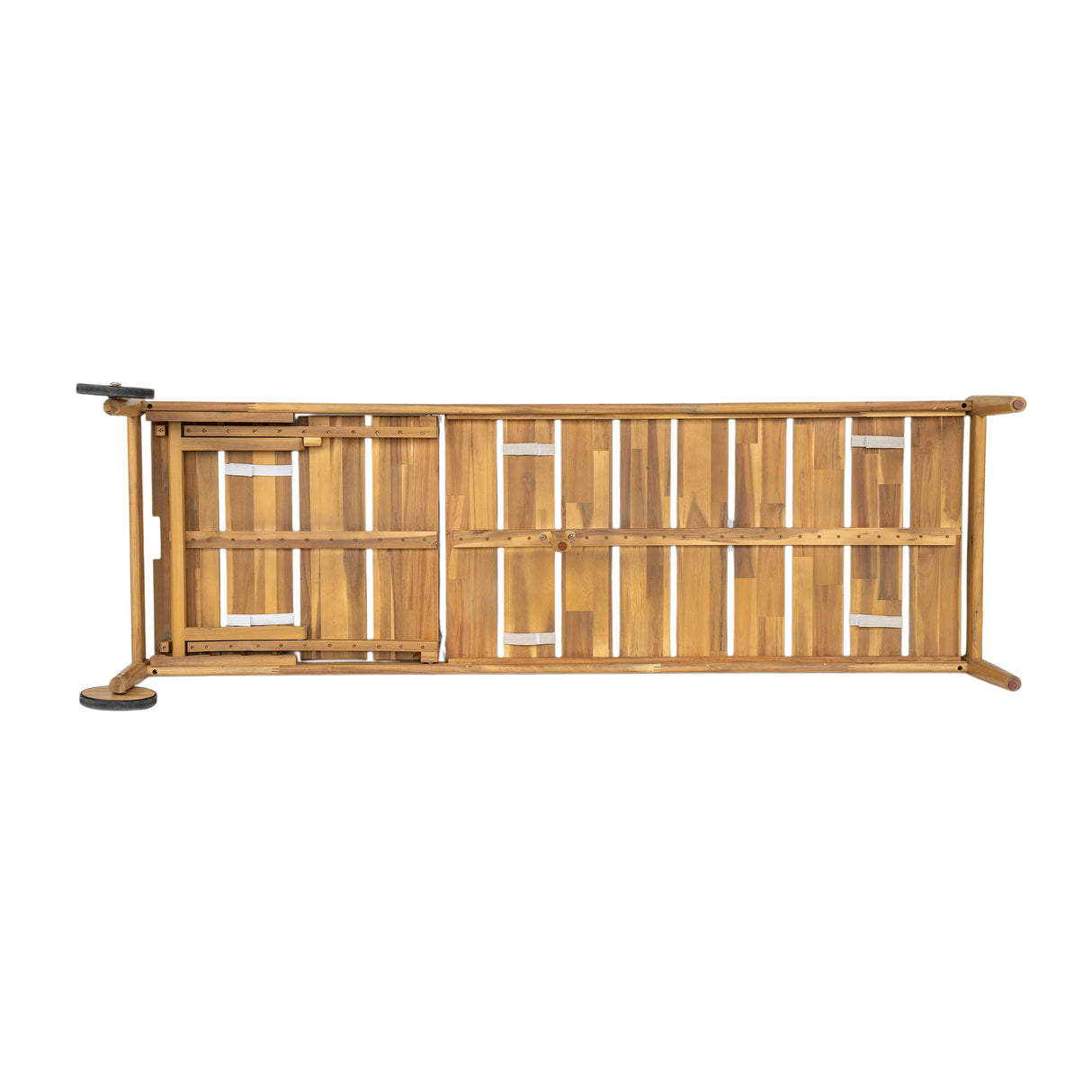 Riviera Outdoor Chaise Lounge with Wheels, Acacia Wood Frame (S/2)