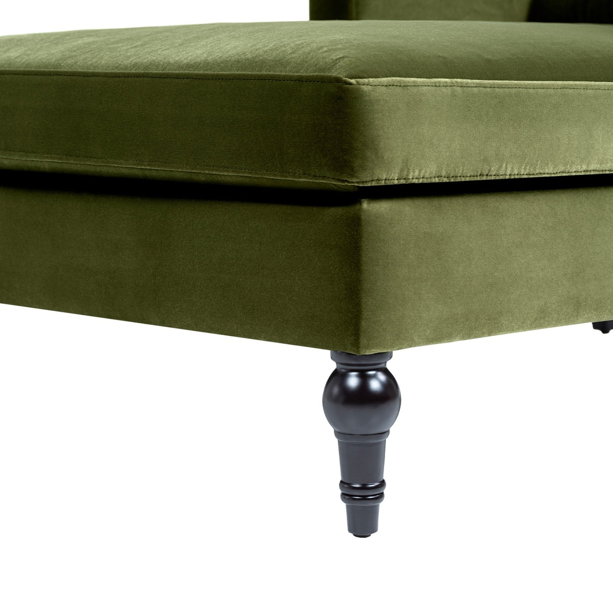 Josephine Upholstered Chaise Lounge, Olive Green Performance Velvet - OROA Modern Furniture
