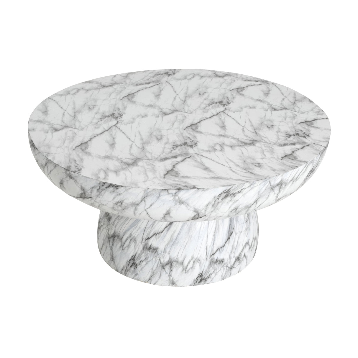 Marble Outdoor Coffee Table - Modern White