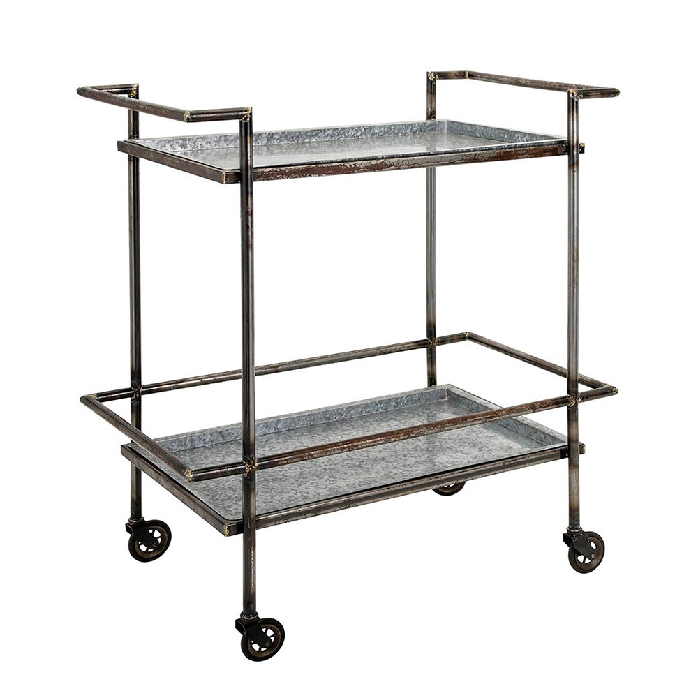 Industrial Gray Bar Cart - OROA