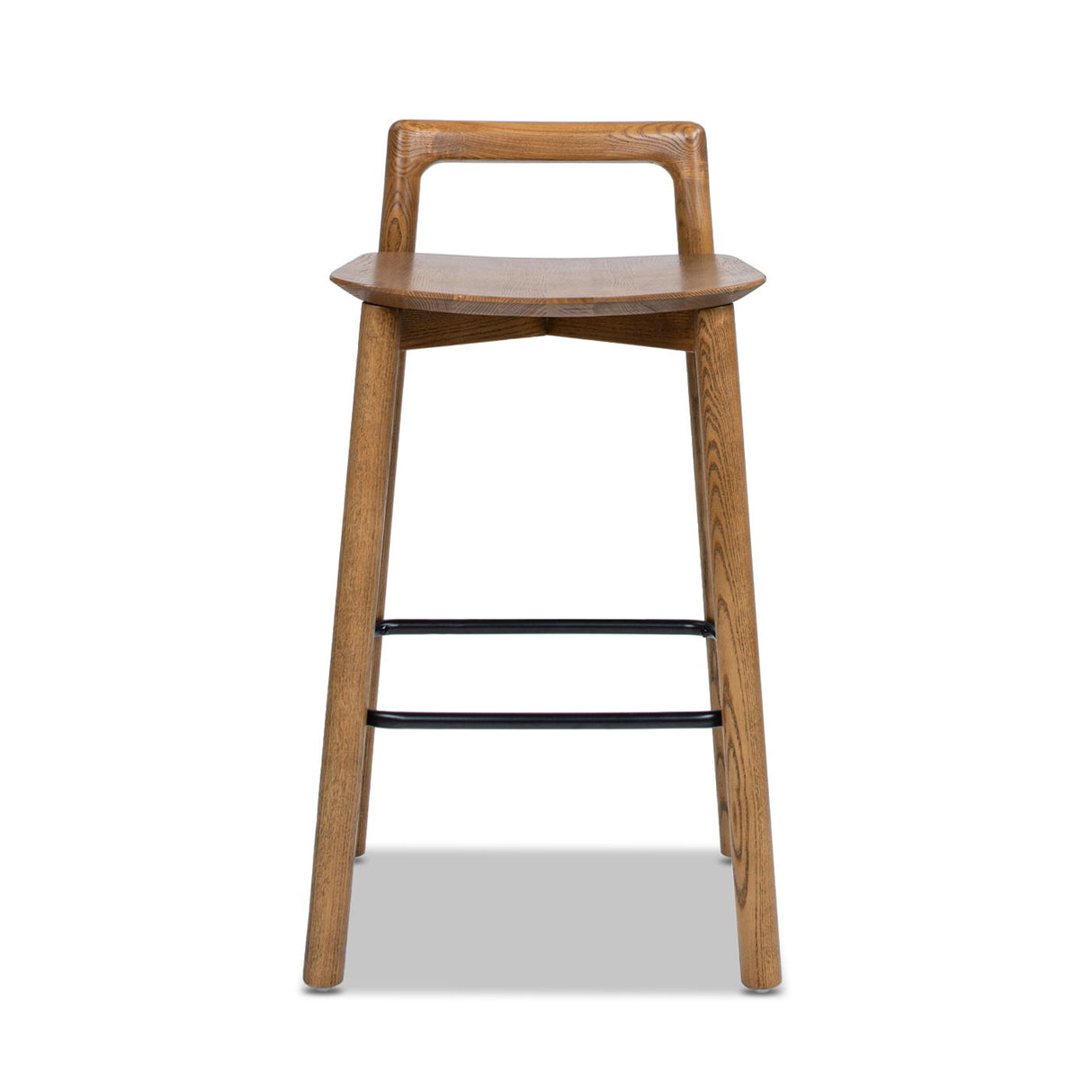 Minimalist Low Back Walnut Counter Stool - OROA