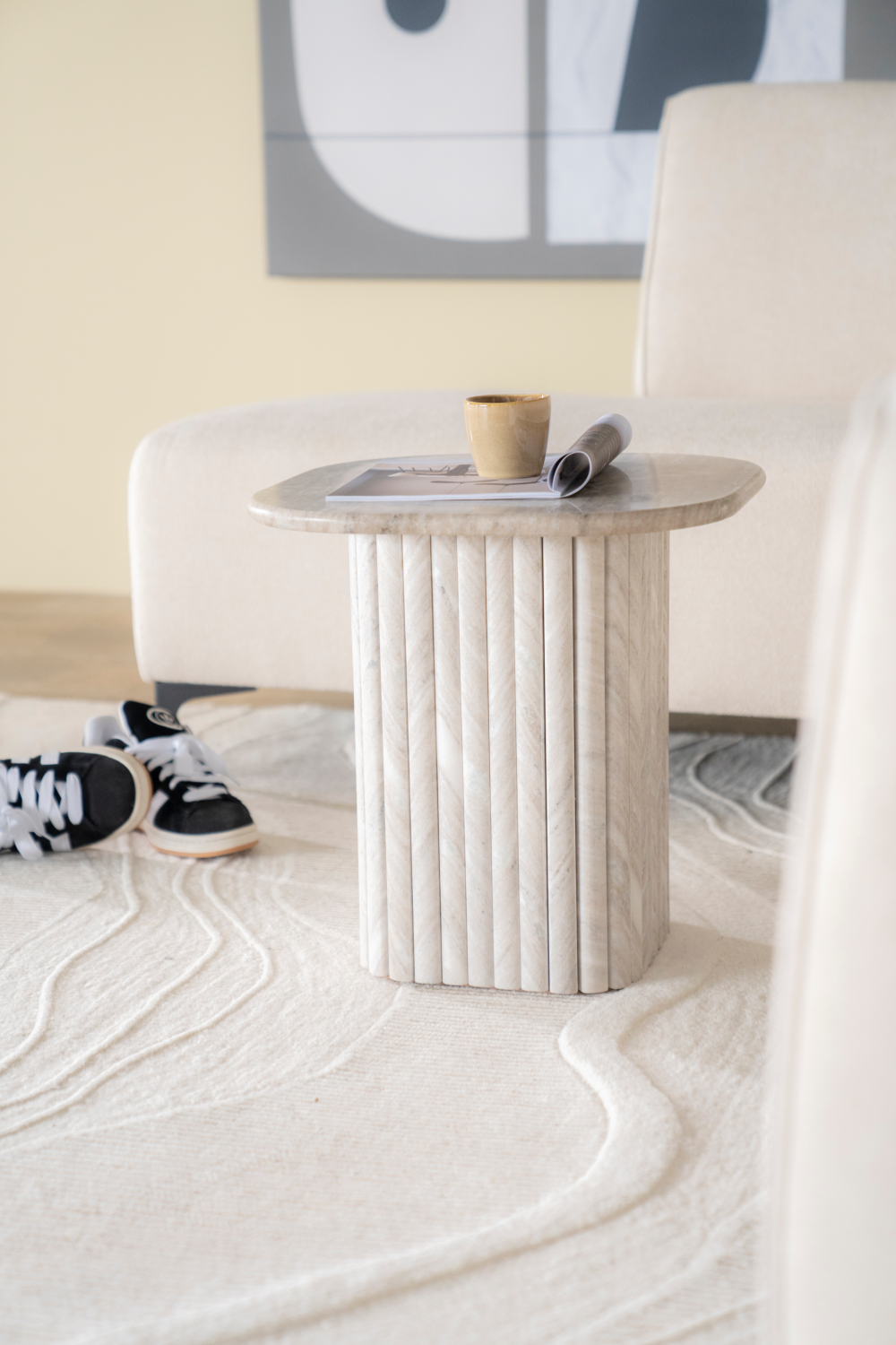 Gray Marble Side Table | By-Boo Dorique | OROA.com