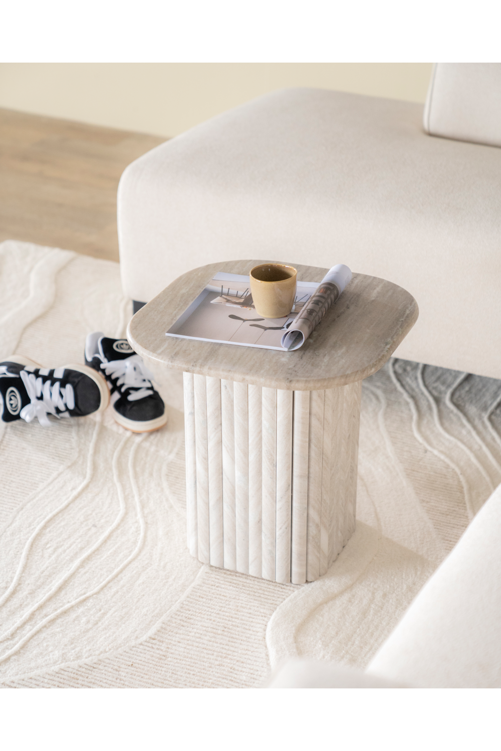 Gray Marble Side Table | By-Boo Dorique | OROA.com