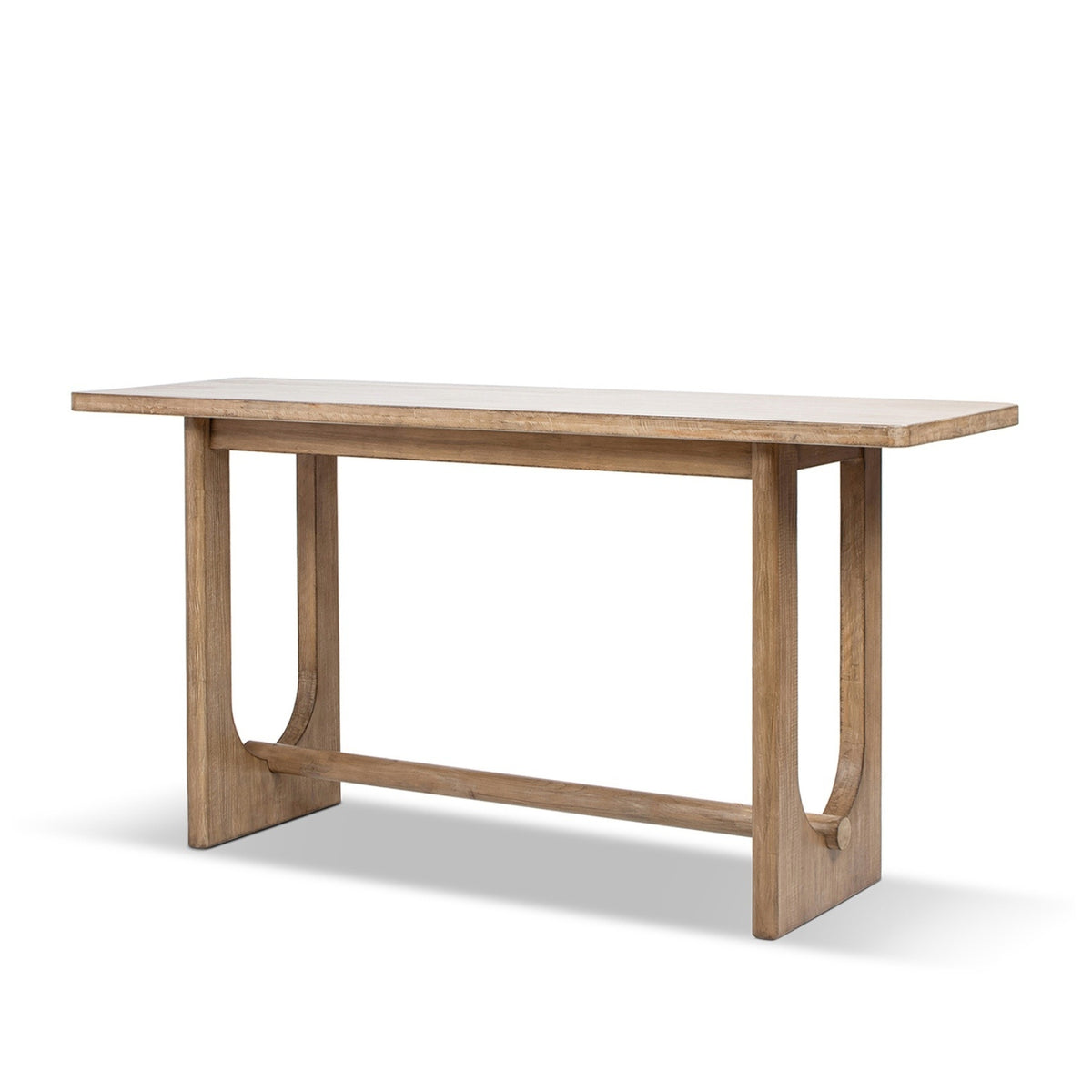 Turnkey Modern Trestle Console Table, Antique Natural Brown Reclaimed Pine - OROA Modern Furniture