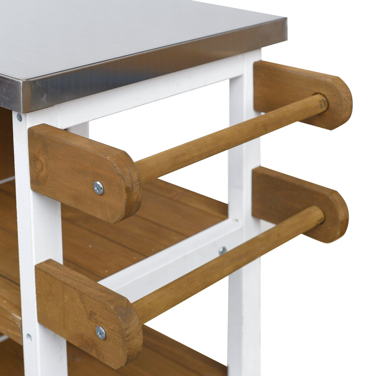 Foldable Outdoor Kitchen Island Patio Prep Station - White
