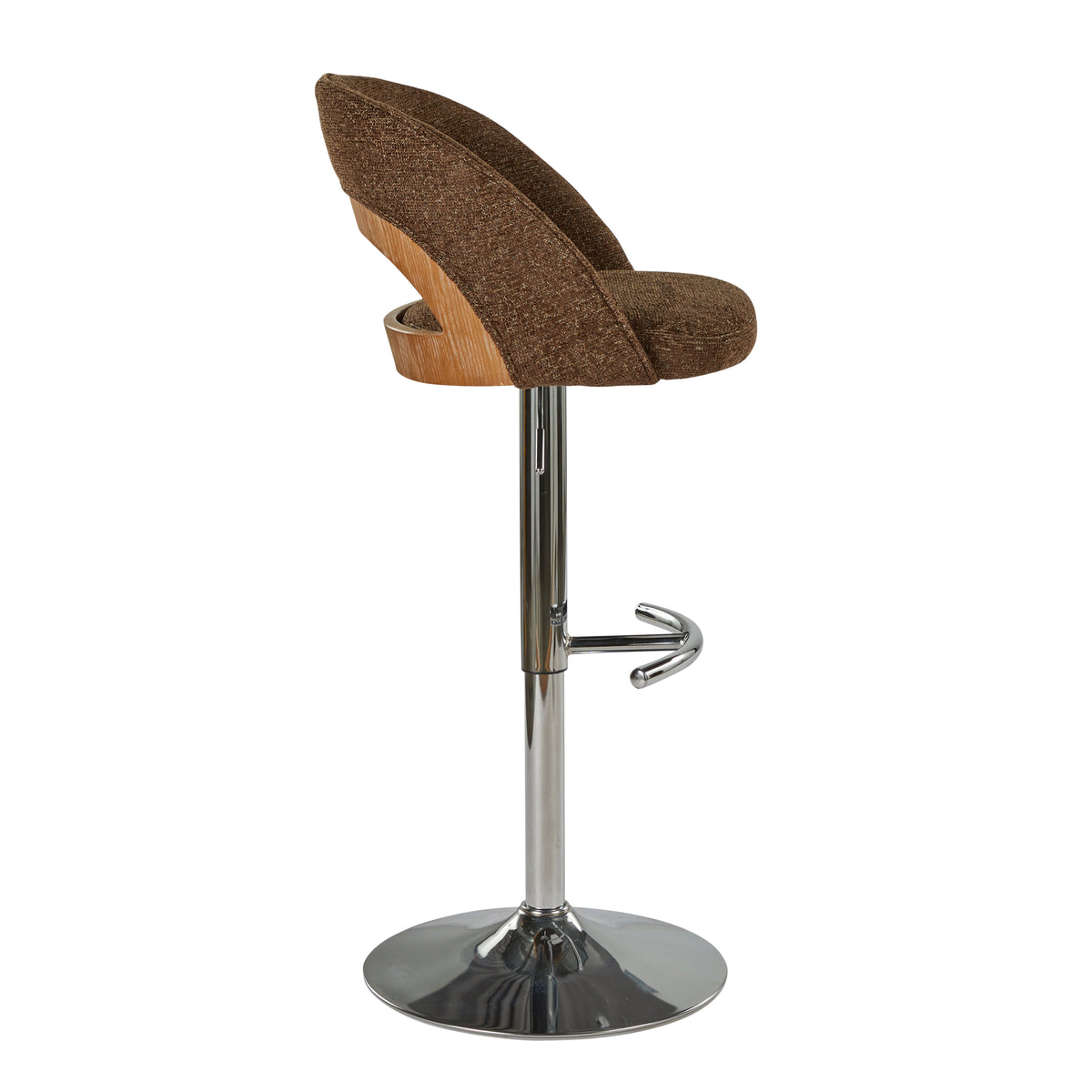 Dark Brown Whitewashed Adjustable Swivel Bar Stools Set of 2 – OROA, view 6