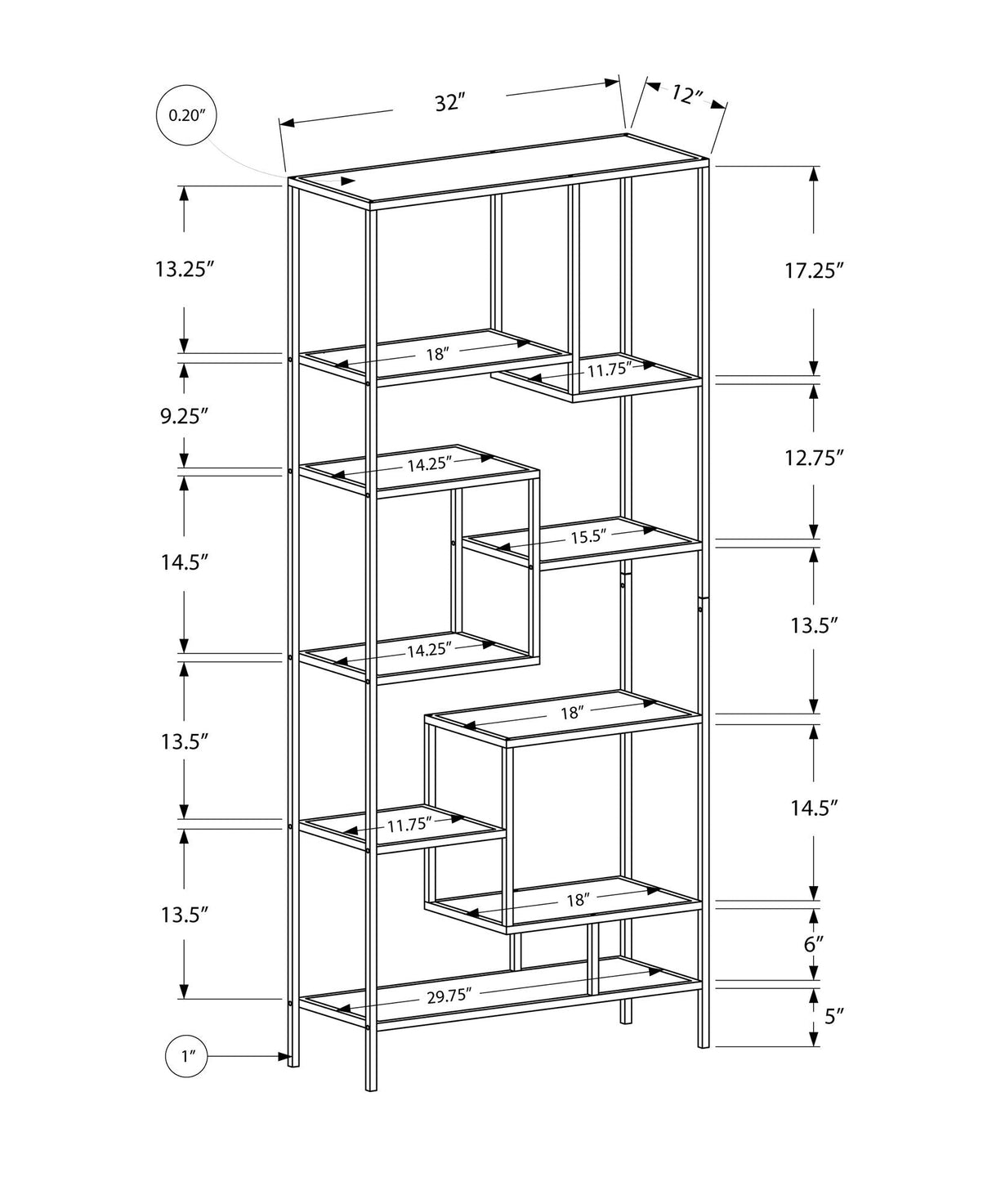 Contemporary Metal Bookshelf | OROA