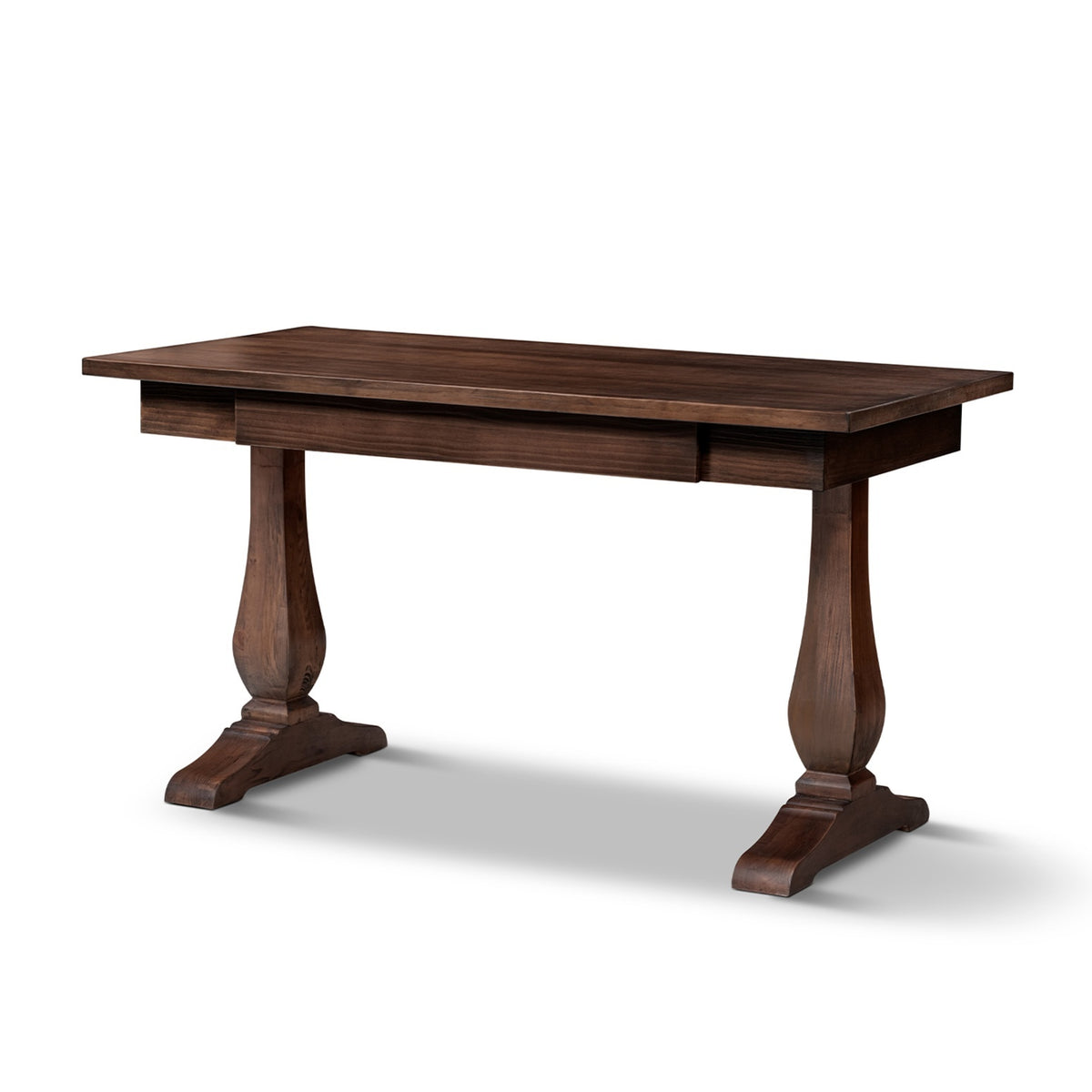 Whitmore Reclaimed Pine Writing Desk, Java Brown with Natural Grain - OROA Modern Furniture