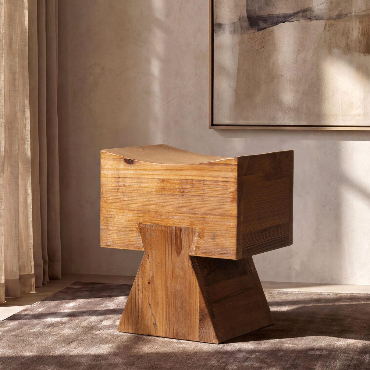 Scandi Ottoman Pine Wood - OROA