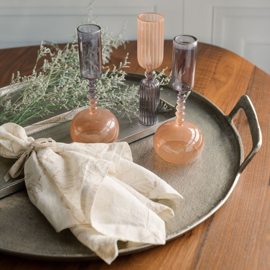 Etched Smoke Glass Bud Vases (S/3) - OROA