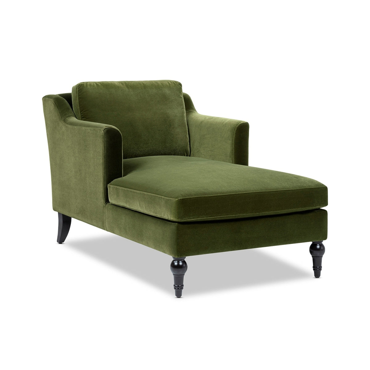 Josephine Upholstered Chaise Lounge, Olive Green Performance Velvet - OROA Modern Furniture