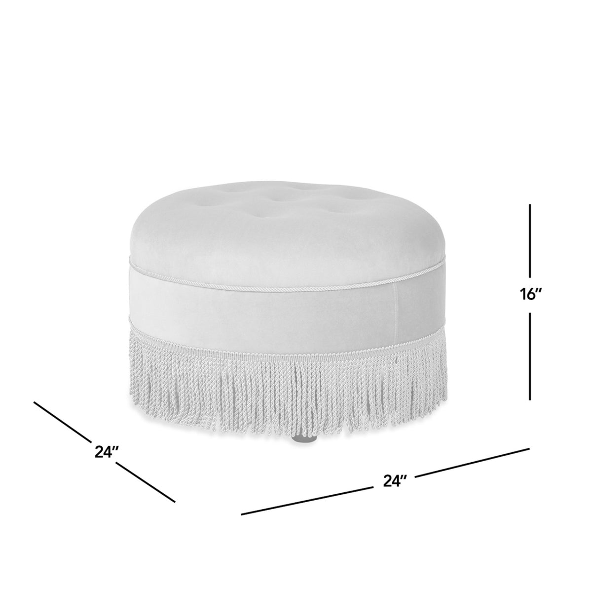Yolanda Round Upholstered Accent Ottoman, Deep Brown Performance Velvet - OROA Online Furniture
