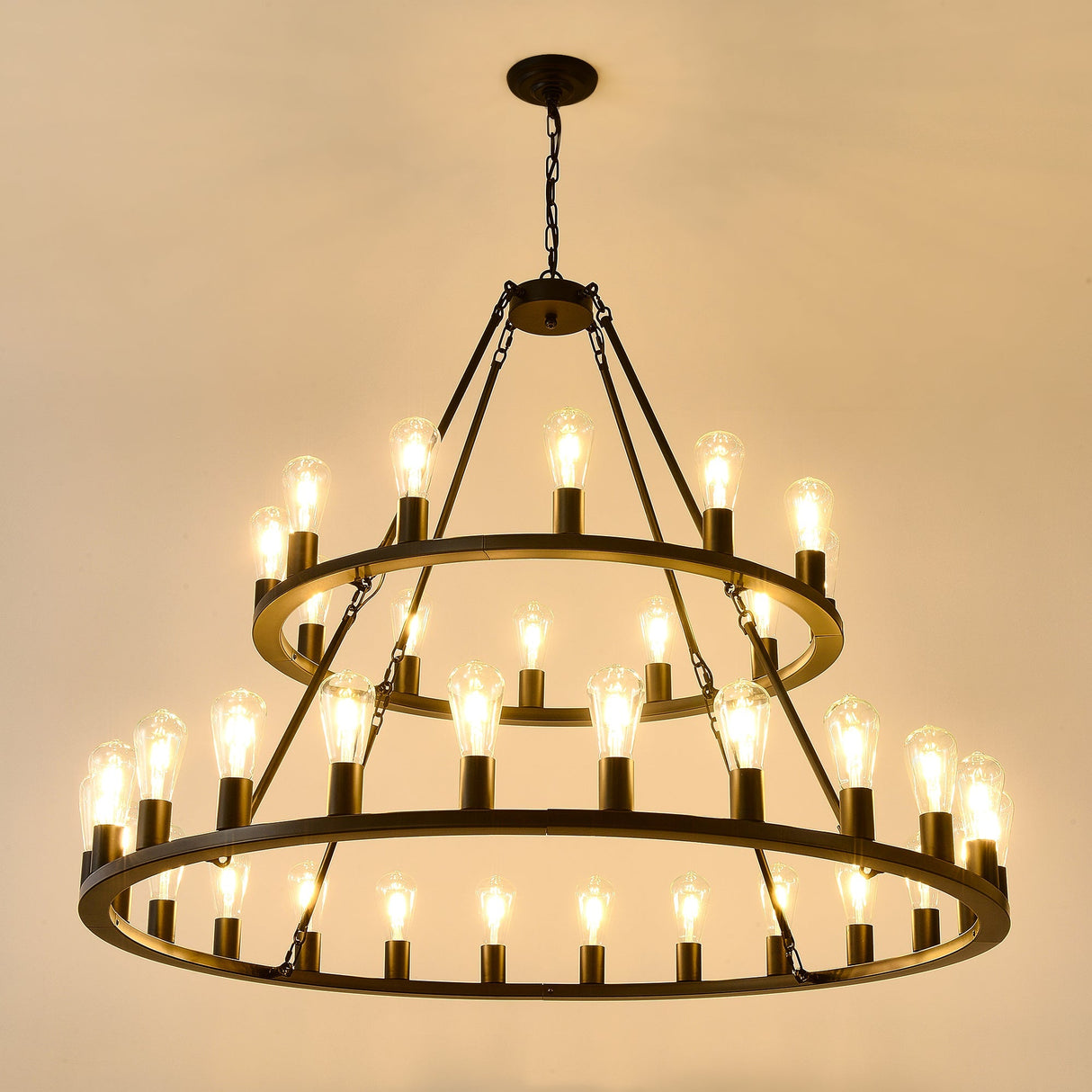 Black Wagon Wheel Chandelier - OROA