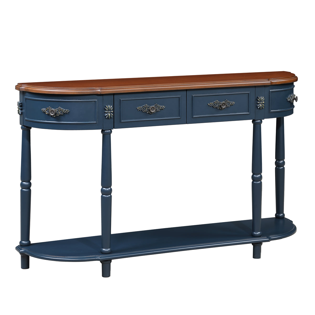 Modern European furniture - Retro Curved Wood Console Table - www.oroa.com