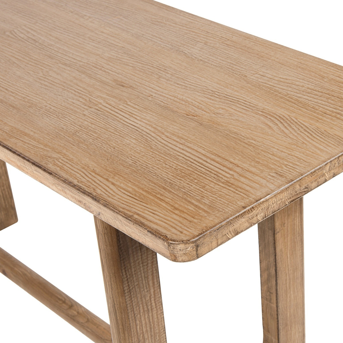 Turnkey Modern Trestle Console Table, Antique Natural Brown Reclaimed Pine - OROA Modern Furniture