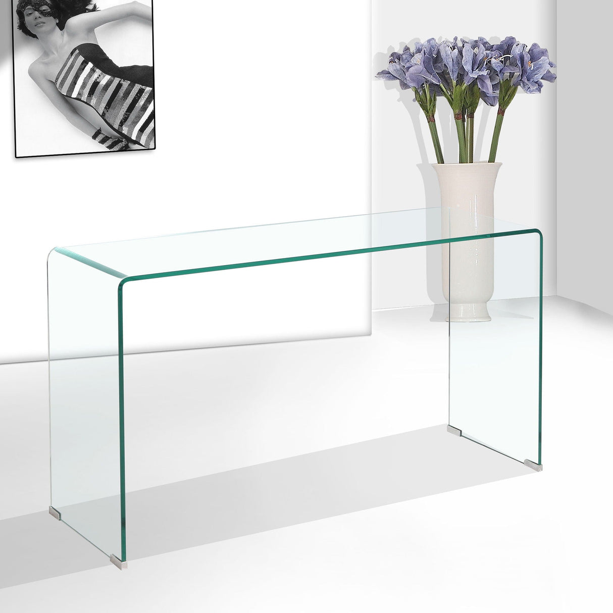 Elegant Tempered Glass Console - OROA