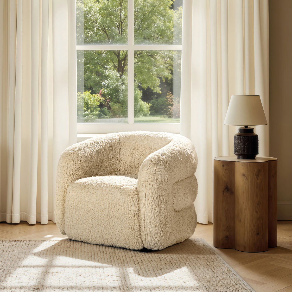 Swivel Arm Chair - New Zealand Wool Colt
