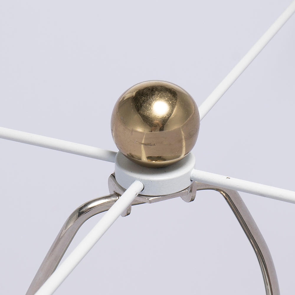 Round Aluminum Sheet Gold Table Lamp with White Fabric Shade