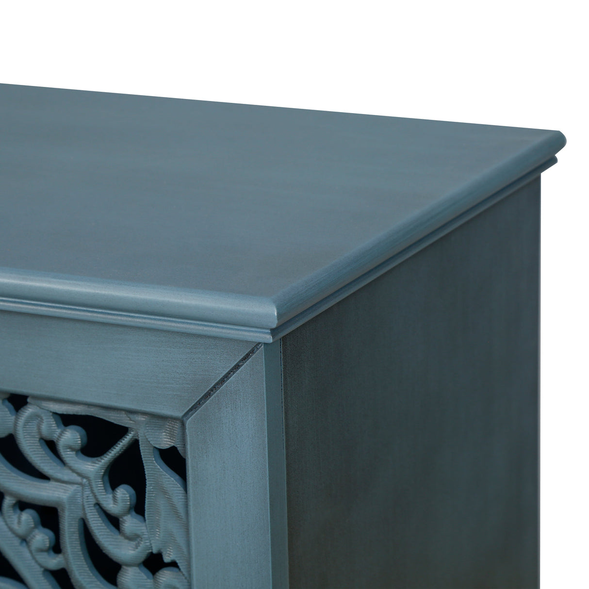 Antique Buffet Cabinet with Floral Carvings - OROA