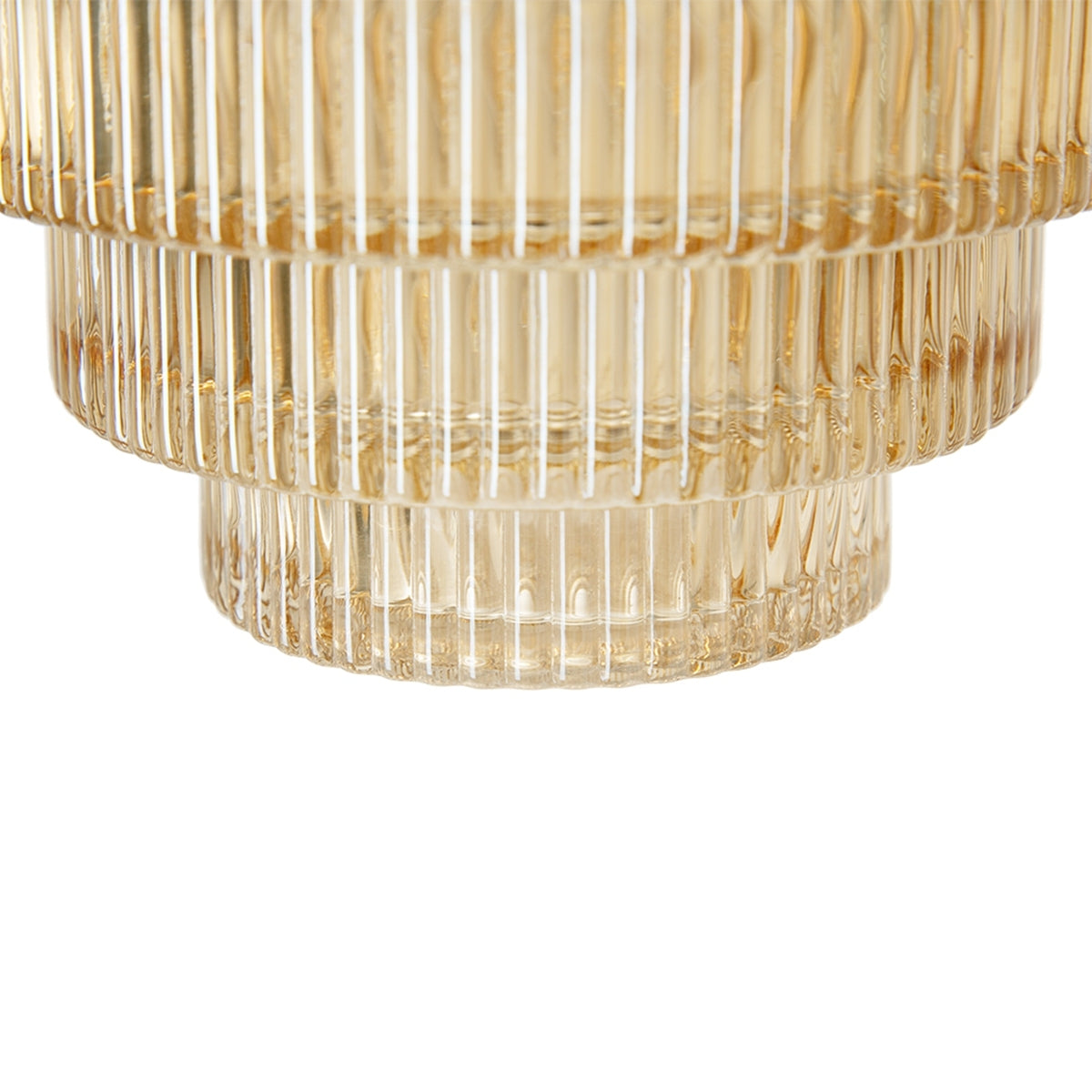 Tiered Geometric Amber Luster Clear Vase (S/2)