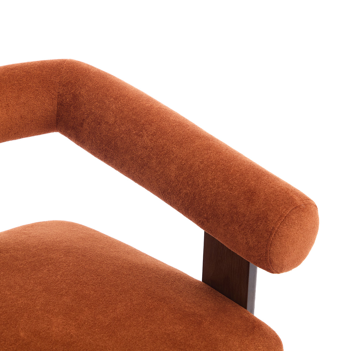 Round Orange Bouclé Loveseat - OROA