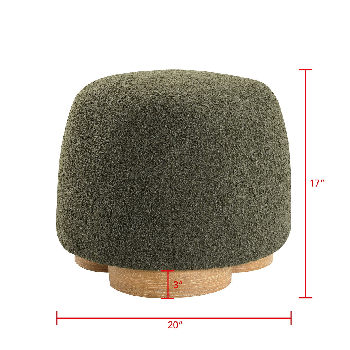 Soft Teddy Fabric Upholstered Ottoman - OROA