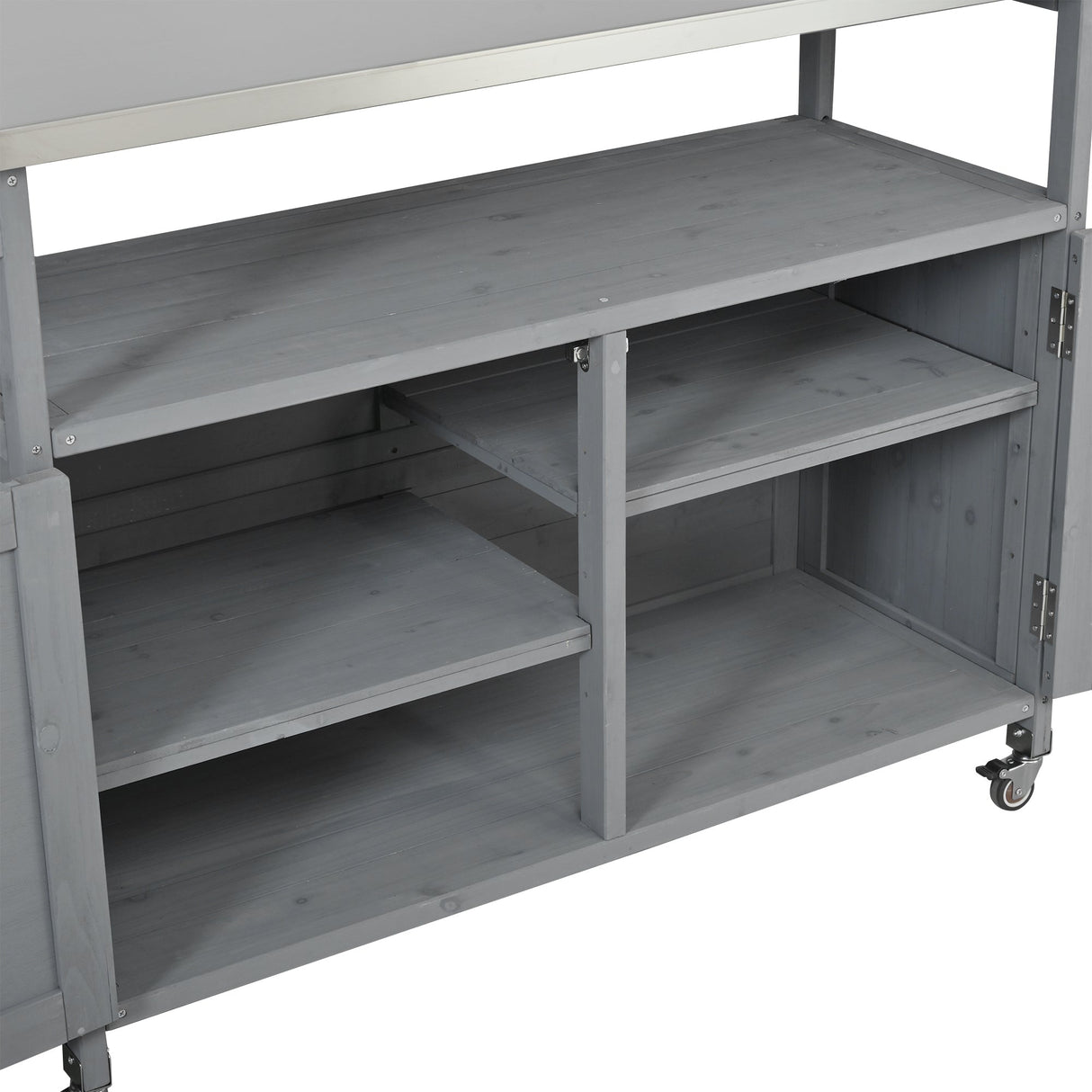 Foldable Outdoor Kitchen Island Patio - Gray