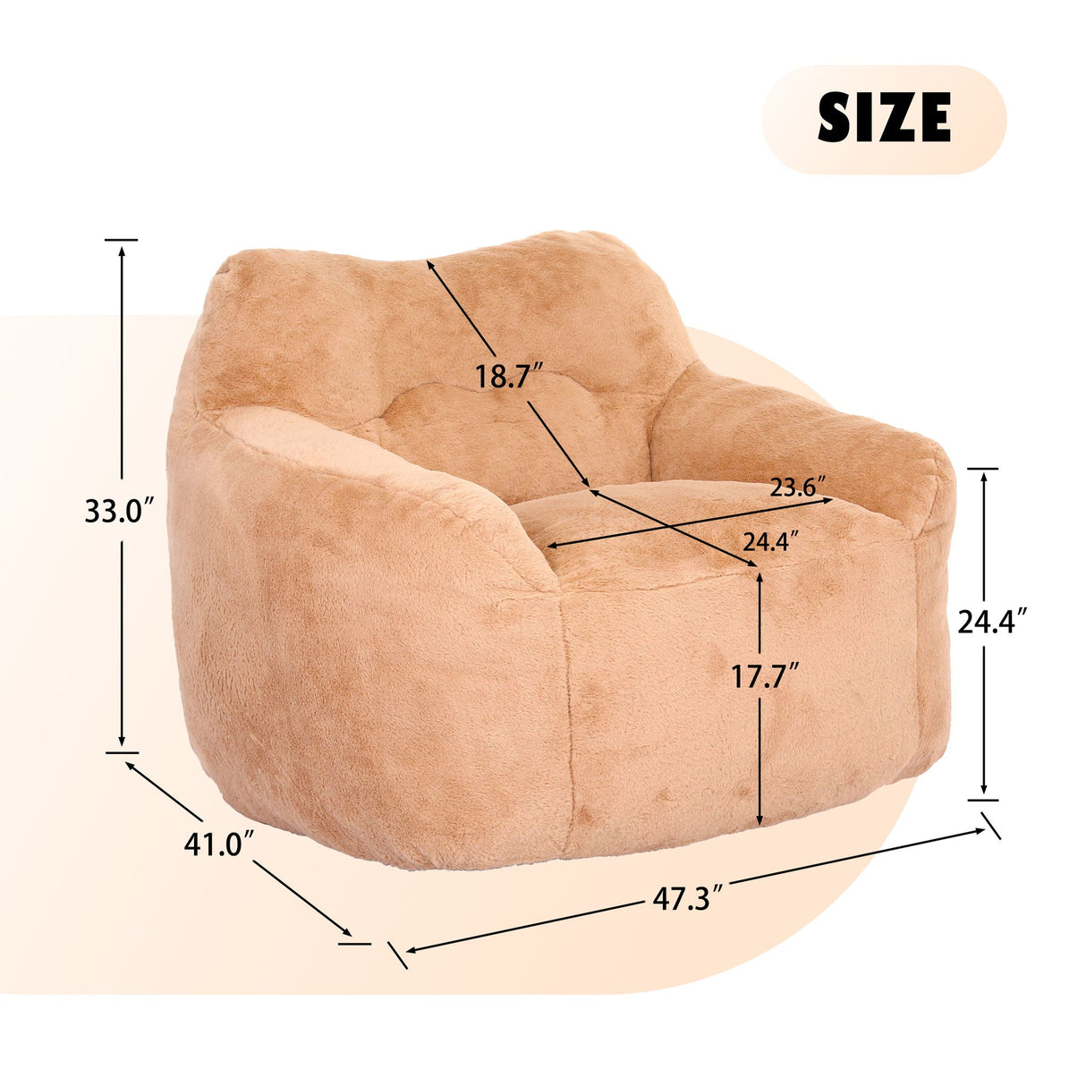Beanbag Sofa Chair With Armrests - OROA