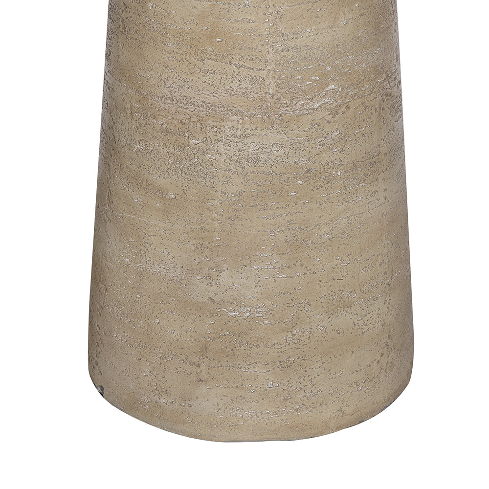 Textured Cream Round Pedestal Dining Table – OROA, view 4