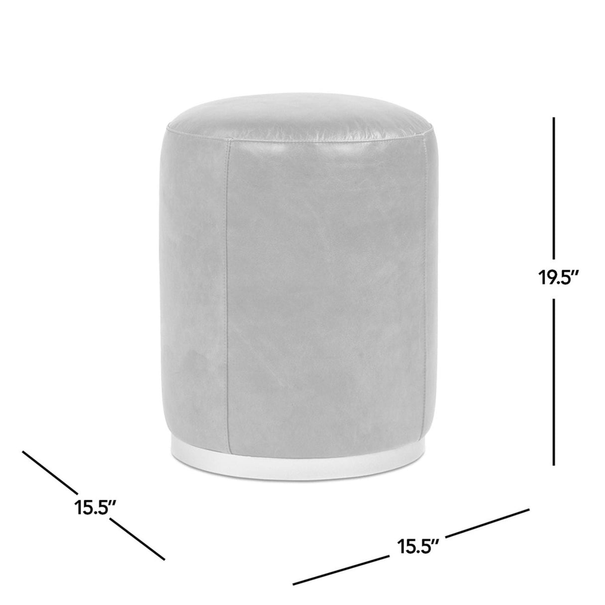 Round Brown Leather Ottoman - OROA