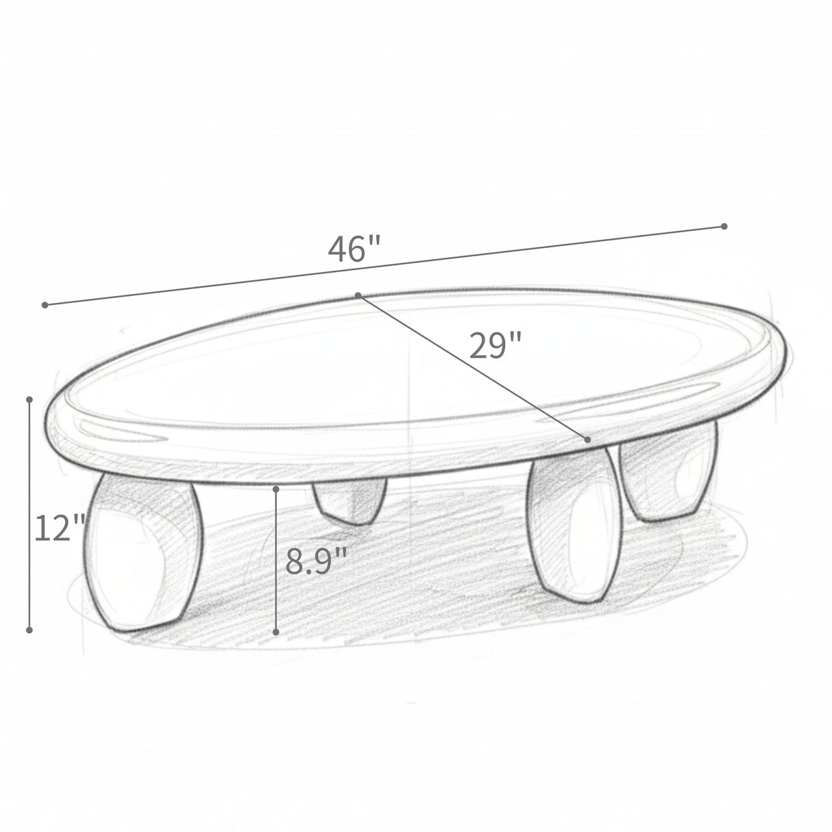 Cobblestone Coffee Table - White balance