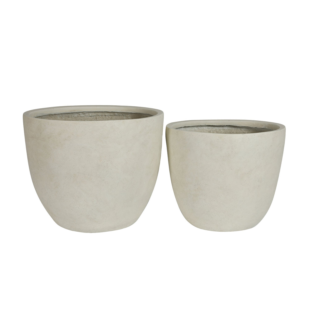 Round Concrete Planter (S/2), Large Outdoor Indoor/Outdoor