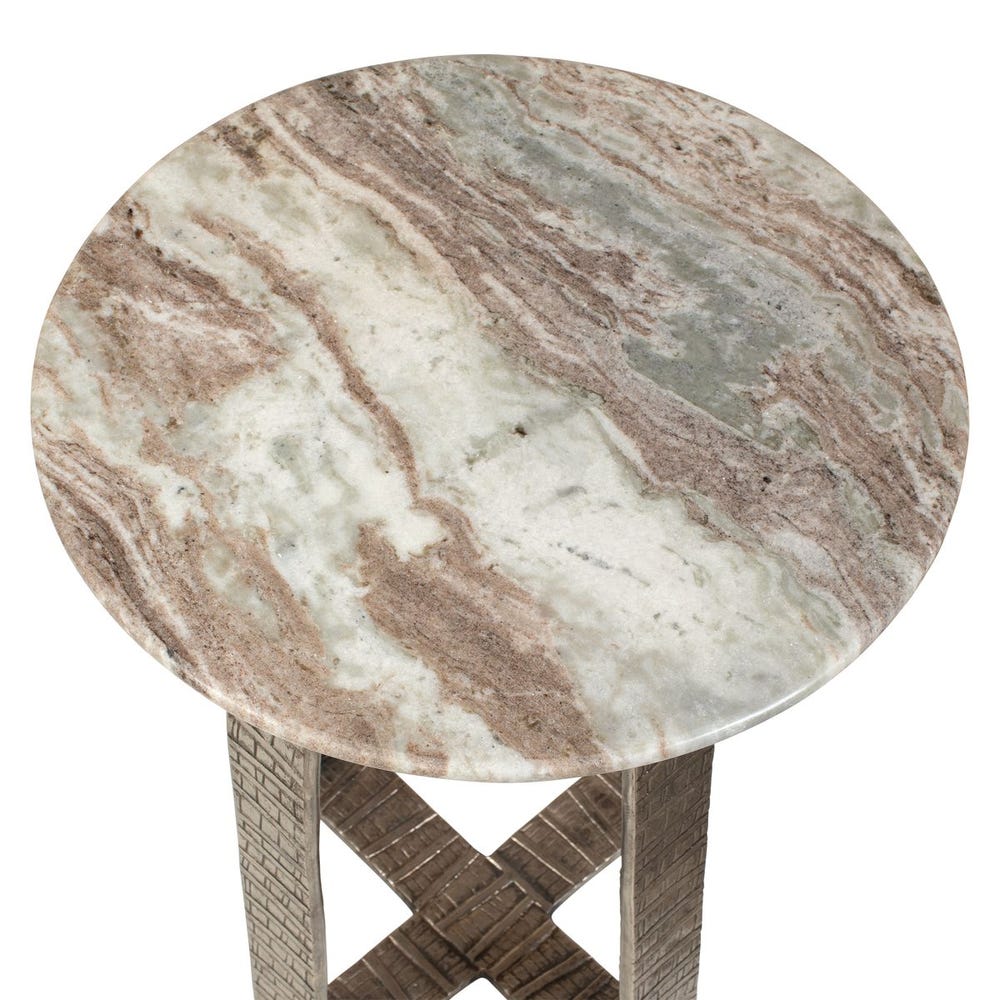 Round Marble Indoor/Outdoor Side Table by Uttermost Warner, alternate view 4