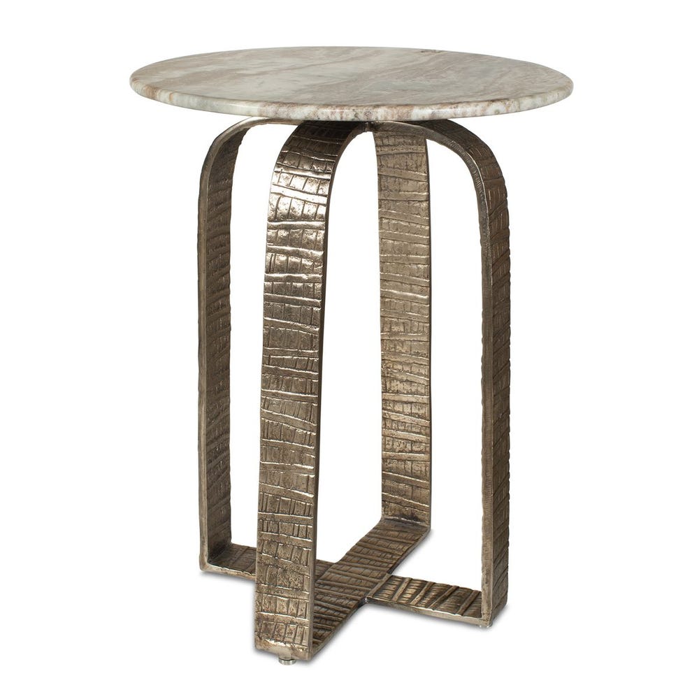 Round Marble Indoor/Outdoor Side Table by Uttermost Warner, alternate view 3