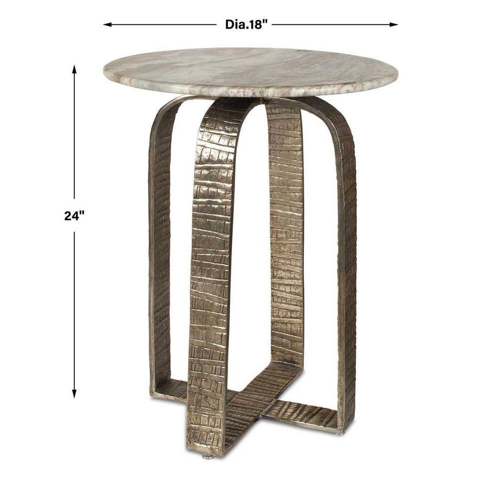 Round Marble Indoor/Outdoor Side Table by Uttermost Warner, alternate view 7