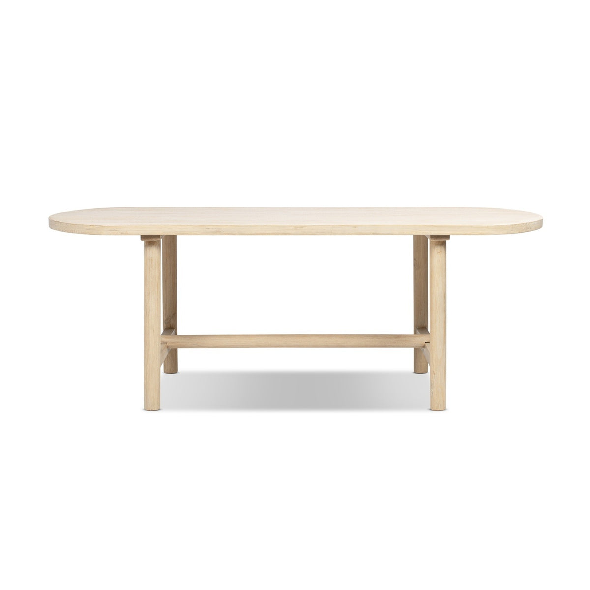 Milo 8-Seat Oval Reclaimed Pine Dining Table, Light Natural Cerused - OROA Online Furniture