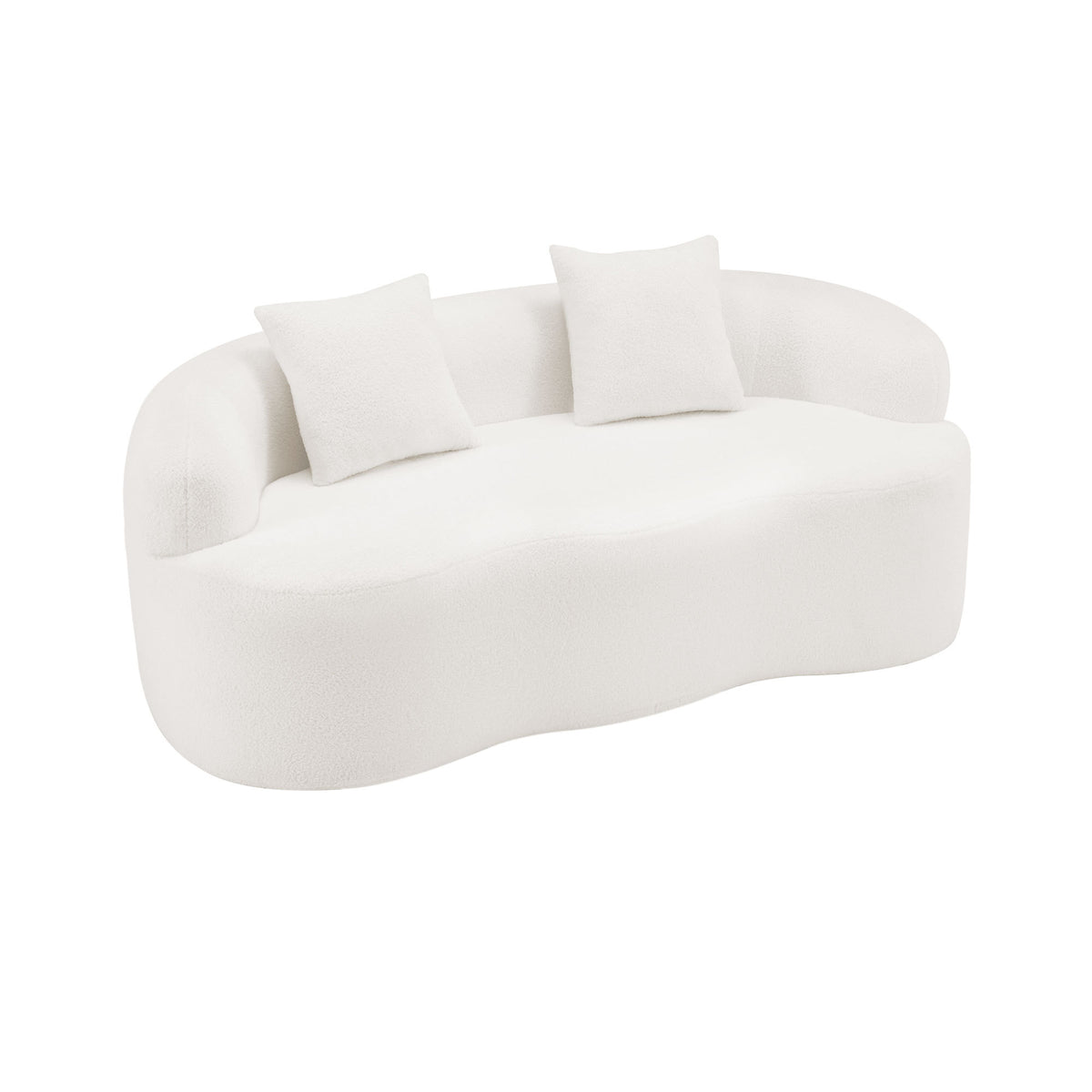 Ondina White Curved Loveseat | OROA