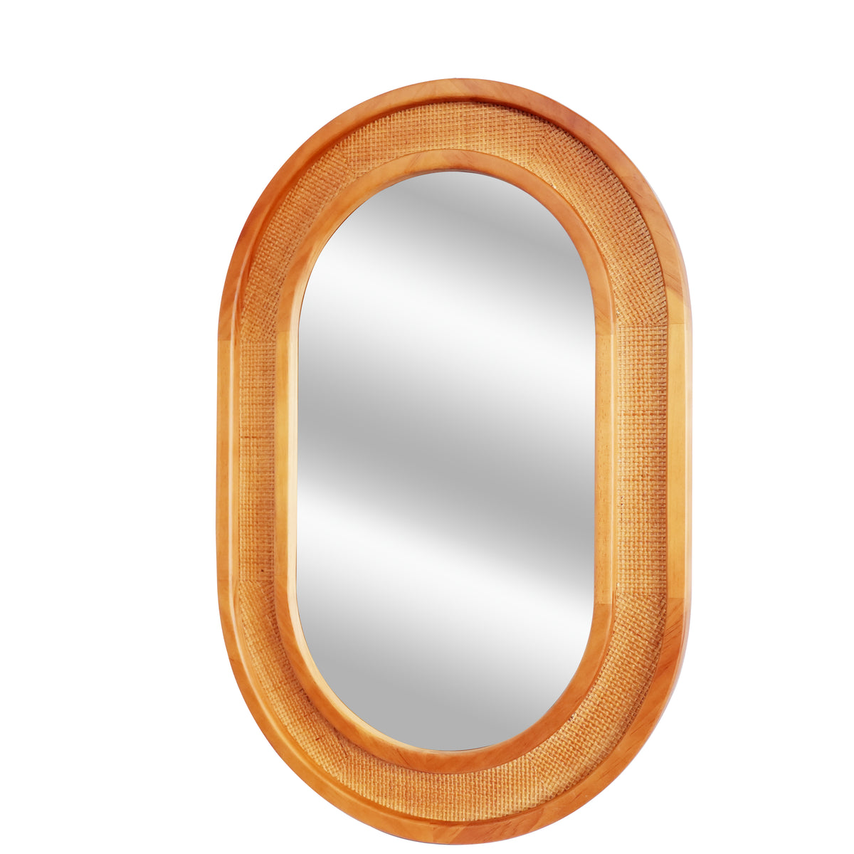 Natural Rattan Oval Wall Mirror – OROA, view 1