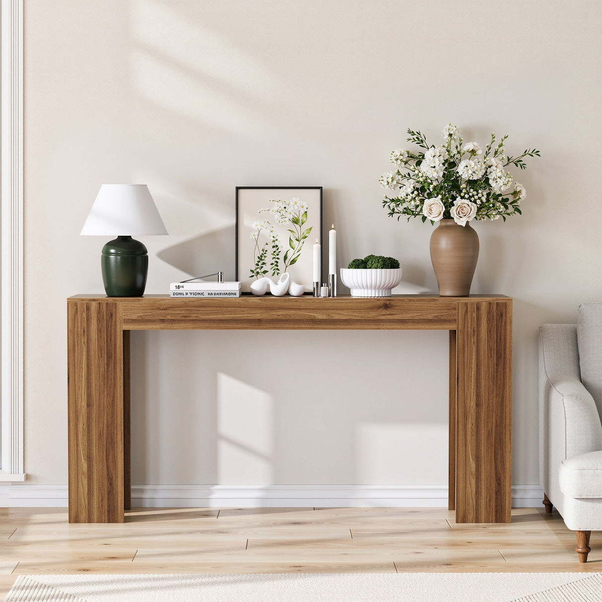 Farmhouse Walnut Console Table - OROA
