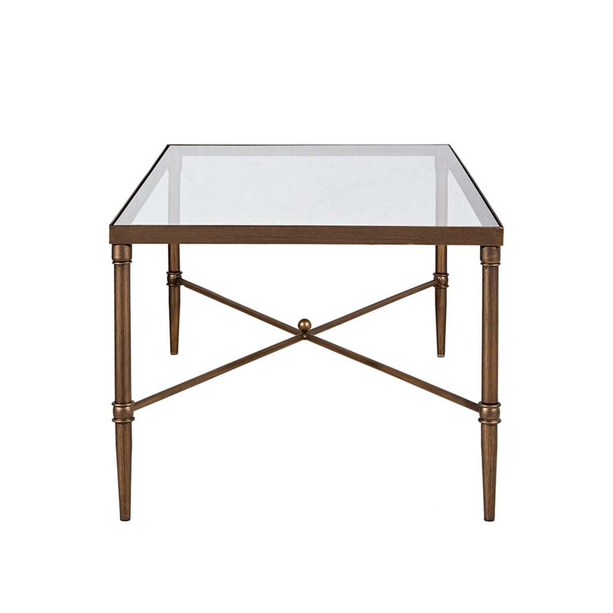 Modern Bronze & Glass Accent Table - OROA