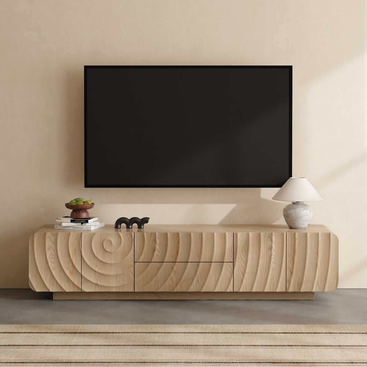 Natural Wave Front Media Console 70 Inch – OROA, view 7
