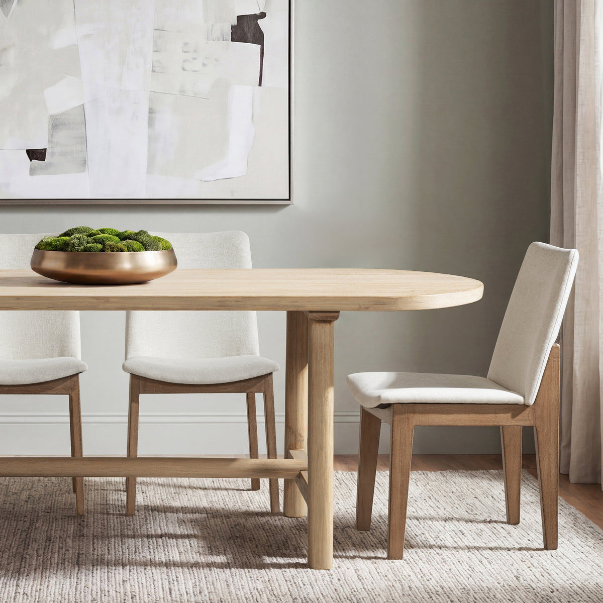 Milo 8-Seat Oval Reclaimed Pine Dining Table, Light Natural Cerused - OROA Online Furniture