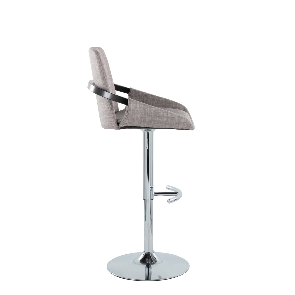 Gray Black Wood Adjustable Swivel Bar Stools Set of 2 – OROA, view 6
