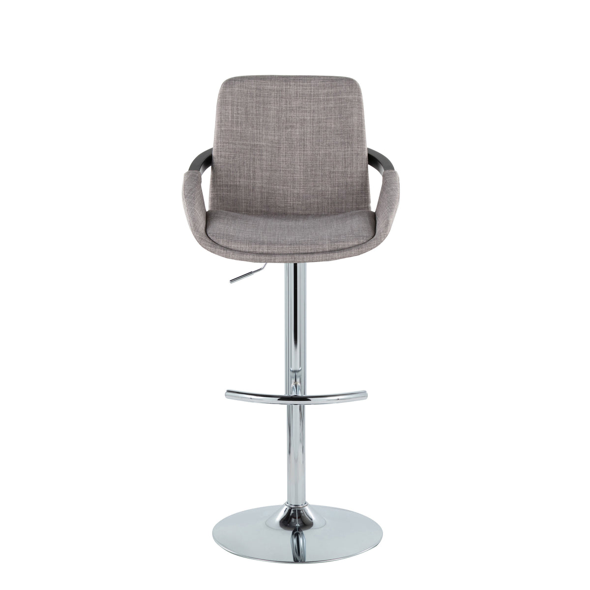 Gray Black Wood Adjustable Swivel Bar Stools Set of 2 – OROA, view 3