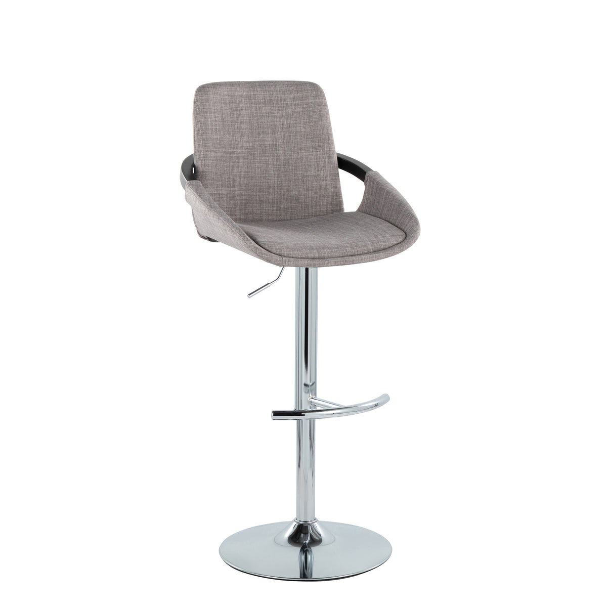 Gray Black Wood Adjustable Swivel Bar Stools Set of 2 – OROA, view 1