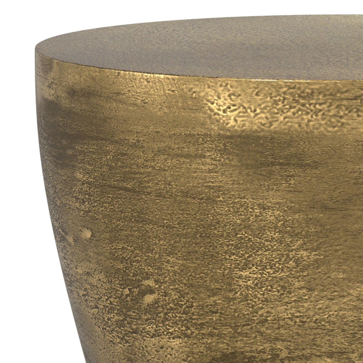 Drum Shape Side Table - Antique Brass - OROA