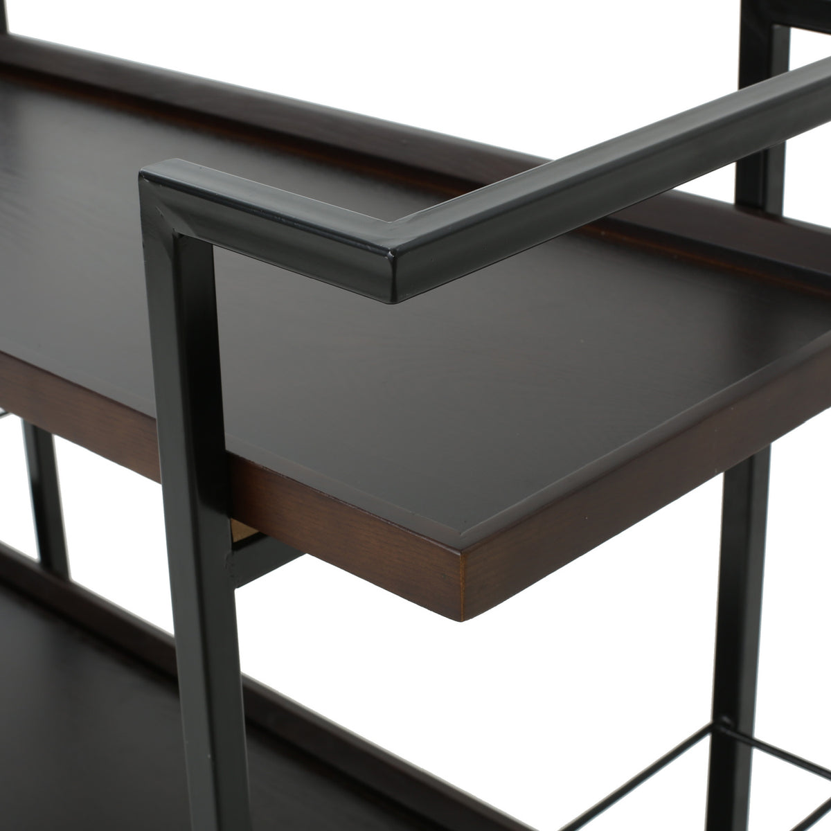 Modern Industrial Walnut Wood Bar Cart | OROA