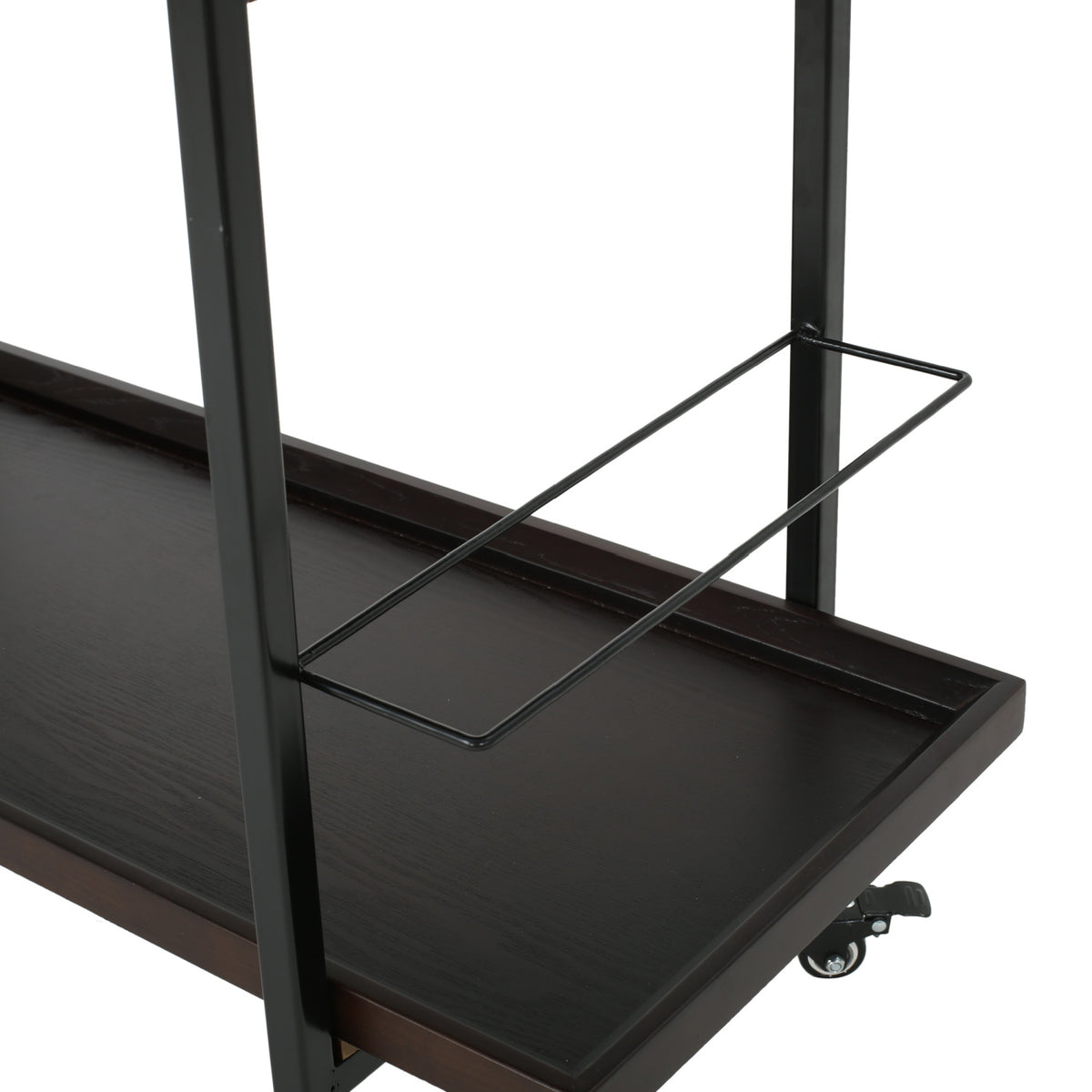 Modern Industrial Walnut Wood Bar Cart | OROA